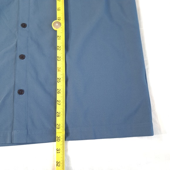 Nike‎ Men's Golf Dri-Fit Button Up Collared Shirt Size Medium Blue Short Sleeve - Picture 5 of 9